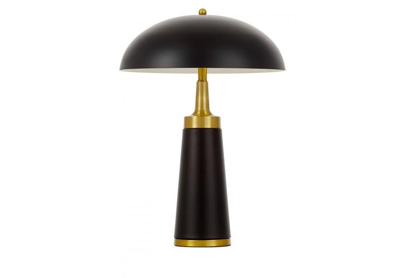 Lampada moderna a fungo nera e ottone da tavolo FULTON