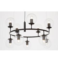 Lampadario moderno nero con sfere trasparenti CEREDO NEO W10