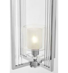 Lampada a sospensione glamour cromo doppio paralume vetro MANHATTAN W1