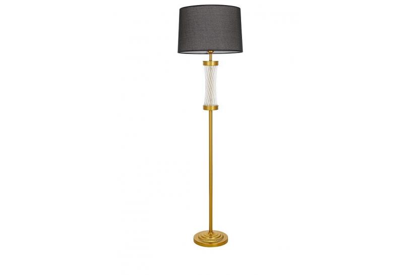 Lampada da terra glamour nera e ottone VILLANOVA