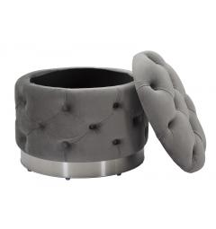 pouf contenitore design elegante in tessuto grigio