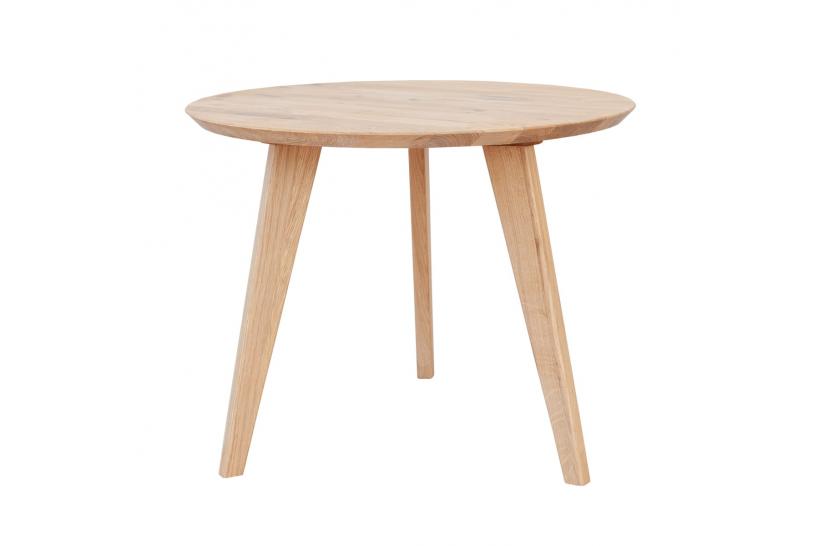 Tavolino da caffè rotondo in legno massello di rovere massello naturale 50 cm ORBETELLO