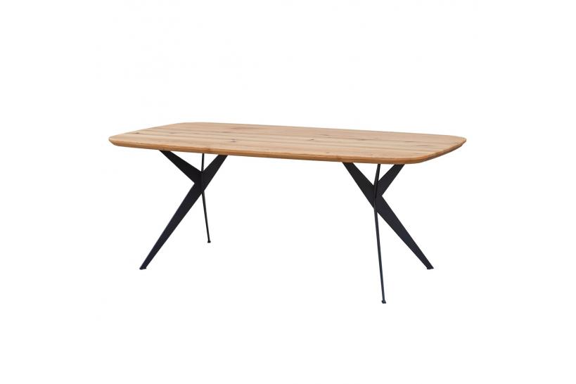 Tavolo piano ovale in rovere 200x100 con gambe in metallo SISTINA