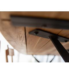 Tavolo design piano ovale in rovere naturale oliato massello 200x100 con gambe in metallo SISTINA