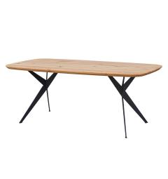 Tavolo piano ovale in rovere 180x90 con gambe in metallo SISTINA