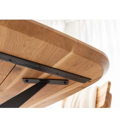 Tavolo design piano ovale in rovere naturale oliato massello 180x90 con gambe in metallo nero SISTINA
