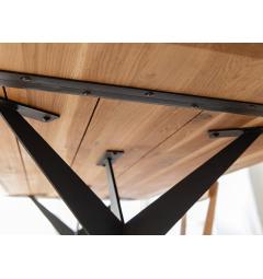 Tavolo design piano ovale in rovere naturale oliato massello 160x90 con gambe in metallo nero SISTINA