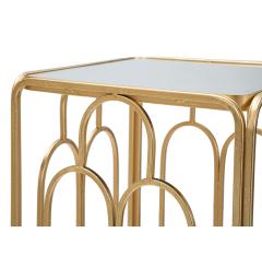 particolare struttura in ferro oro tavolini