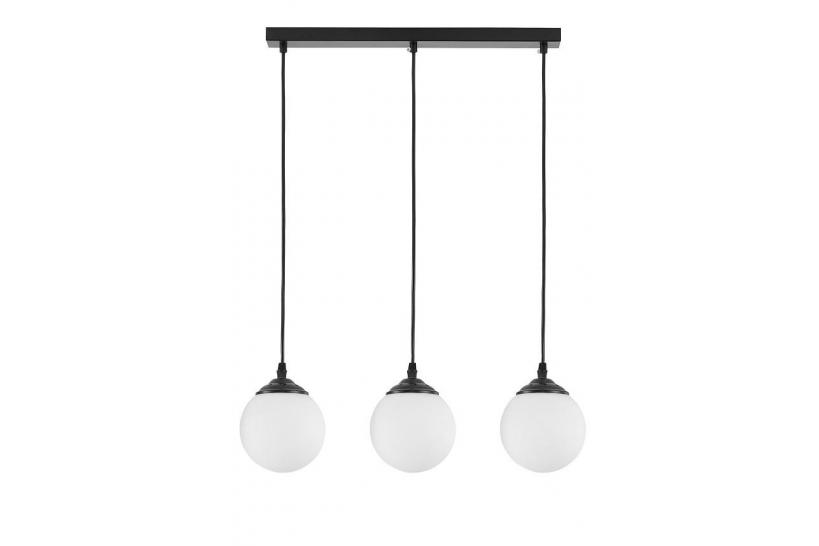 Lampadario pendente nero 3 punti luce a sfera FINO W3