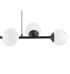 Lampadario a sospensione nero con placca a soffitto 6 sfere FINO W6