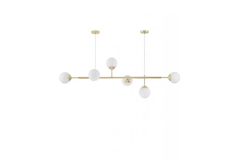 Lampadario a sfera oro con 2 attacchi a soffitto FINO W6