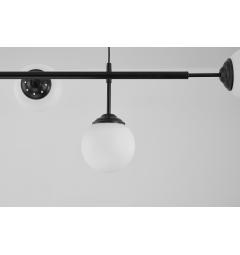 Lampadario minimal a sospensione nero 2 attacchi a soffitto 6 sfere FINO W6