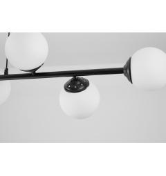 Lampadario a sfera nero con piastra rettangolare a soffitto FINO W8