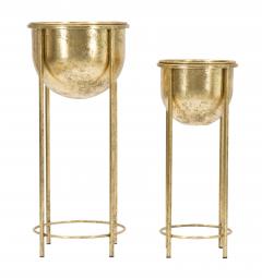 porta vasi design moderno in ferro dorato