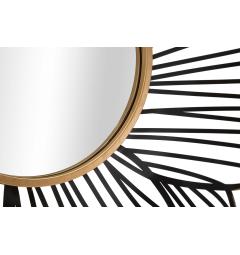 Specchio dal design floreale in ferro oro e nero