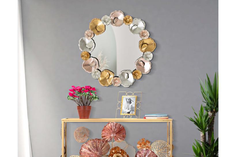 specchio di forma circolare floreale