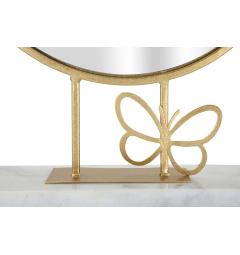 specchietto da tavolo con struttura in ferro oro