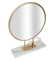 specchietto  in ferro oro con base in marmo