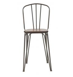 Coppia di sedie in ferro e legno