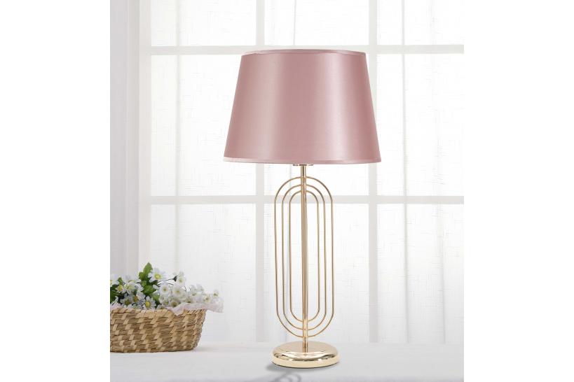 lampada da tavolo con paralume rosa