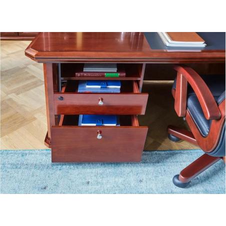 Cassettiera Da Ufficio 3 Cassetti Per Scrivania Rovere E Bianco Con Chiave E Ruote | Leroy Merlin - Foto 4