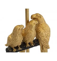 particolare pappagalli in poliresina oro lampada da tavolo