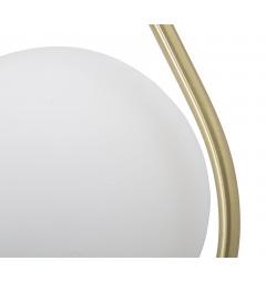 applique con sfera in vetro bianca e struttura in ferro oro