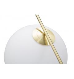 lampadario a sospensione con sfera in vetro bianco