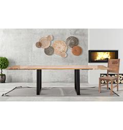 tavolo da pranzo in legno e ferro