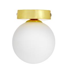 Lampada da soffitto struttura in metallo oro e sfera bianco opaco