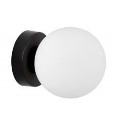 Applique design moderno nera con sfera bianca