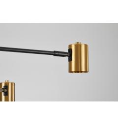 Lampadario a sospensione design industriale in metallo nero e oro