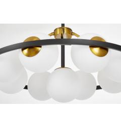 Lampadario con sfere in vetro bianco