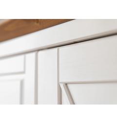 Credenza pino massello bicolore bianco-tabacco shabby country