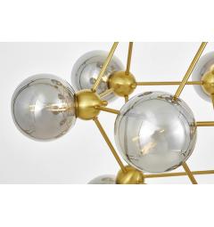 Particolare paralume in vetro grigio fumo lampada a sospensione
