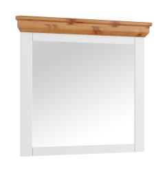 Specchio rettangolare con cornice bicolore in pino massello shabby country
