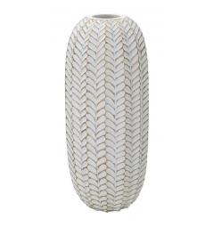 Vaso in poliresina bianco e oro