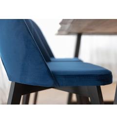 Sedia da tavolo velluto blu e faggio imbottita BRENO