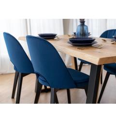 Sedia da pranzo glamour velluto blu imbottita BRENO