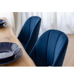 Sedia da pranzo velluto blu imbottita BRENO