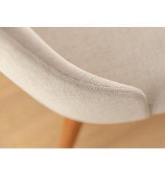 Poltroncina da pranzo imbottita beige gambe faggio BRESSO