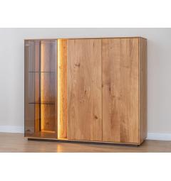 Vetrinetta tripla moderna in rovere massello naturale