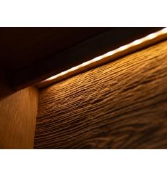 Vetrina 2 ante con vetro nero e frammento di tronco rovere massello