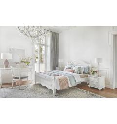 Letto alla francese in legno bianco provenzale bianco 140x200 Princess 886