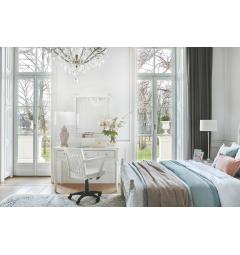 Letto alla francese in legno bianco provenzale bianco 140x200 Princess 886