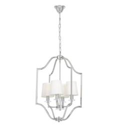 Lampadario moderno bianco e cromato con cristalli ORLANDO W4