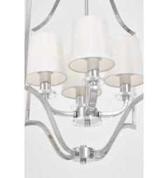 Lampadario moderno bianco e cromato con cristalli ORLANDO W4