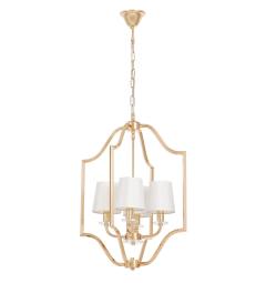 Lampadario moderno dorato con paralumi bianchi in tessuto ORLANDO W4
