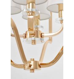 Lampadario moderno dorato con paralumi bianchi in tessuto ORLANDO W4