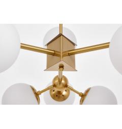 Lampadario a sospensione a sfere vetro bianco ottone ZODIAK W12